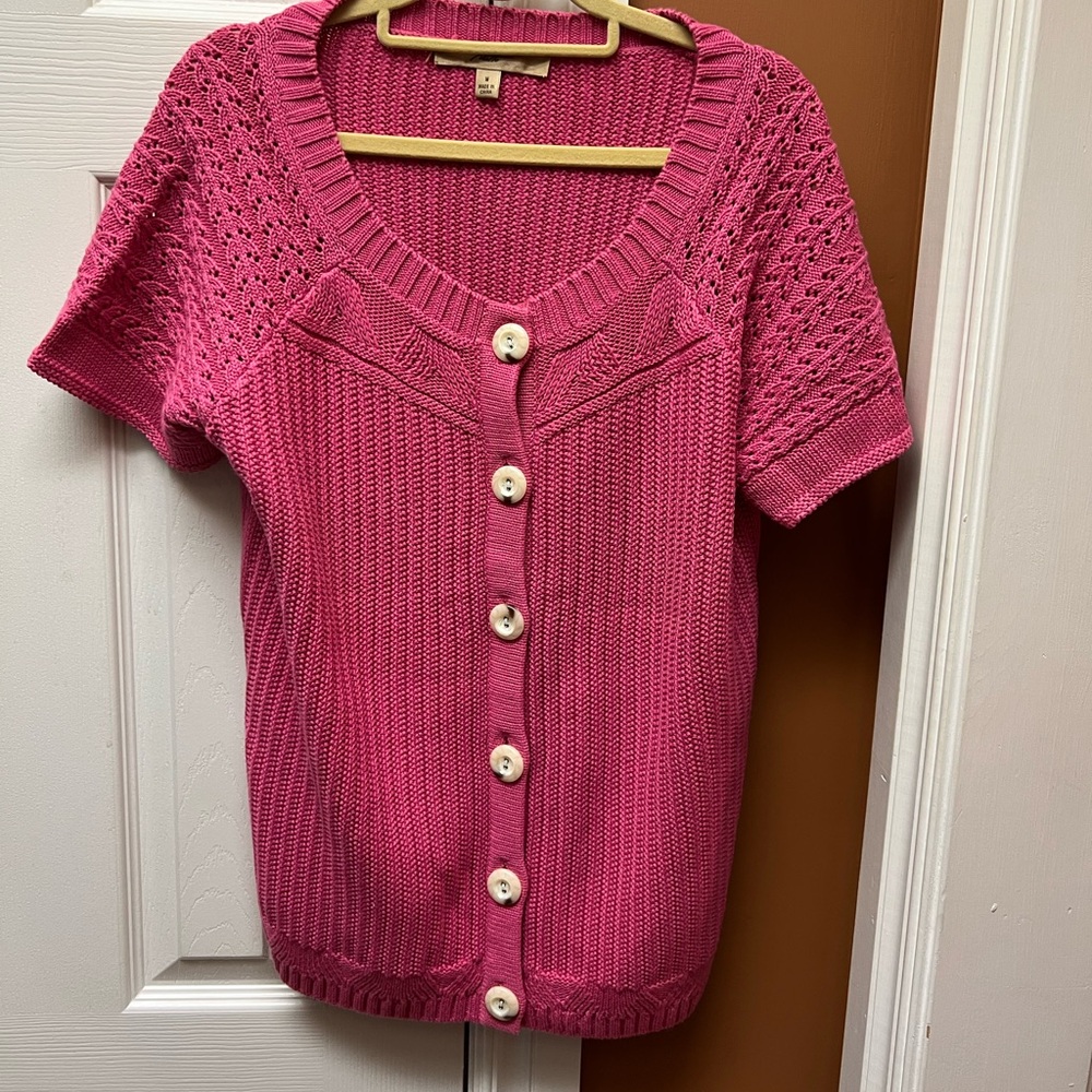 Motto Women’s Pink Short Sleeve Cardigan. Size M. Never Worn!